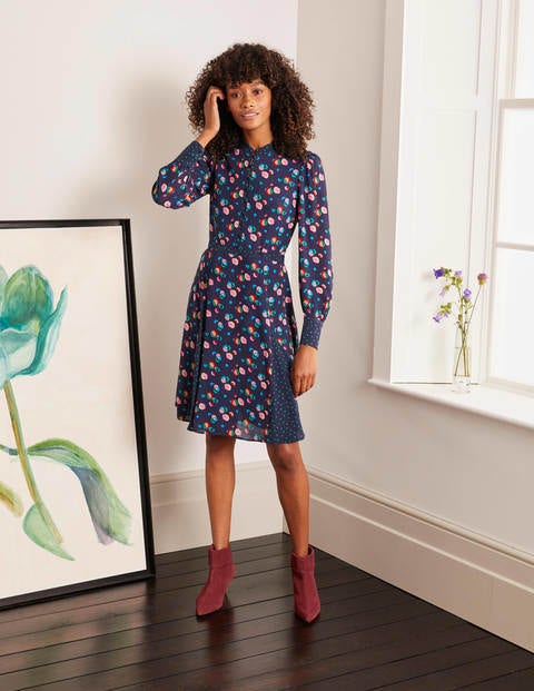 Christina Dress - Navy, Billowy Peony Christina Dress - Navy, Billowy Peony