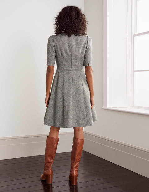Eve British Tweed Dress - Large Grey and Ivory Eve British Tweed Dress - Large Grey and Ivory