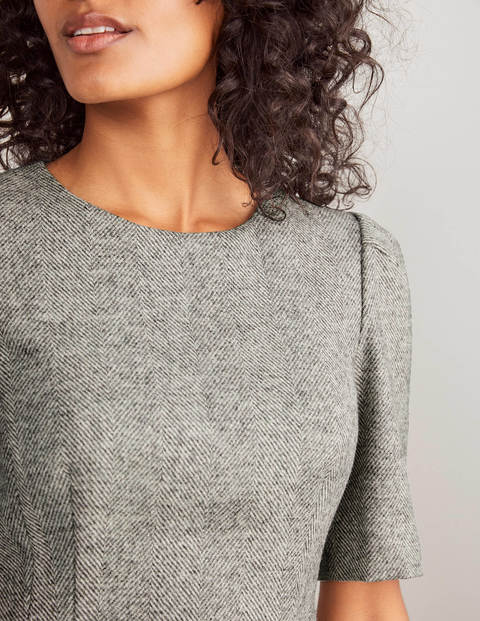 Eve British Tweed Dress - Large Grey and Ivory Eve British Tweed Dress - Large Grey and Ivory