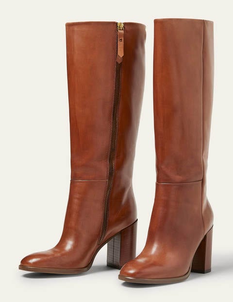 tan knee high leather boots