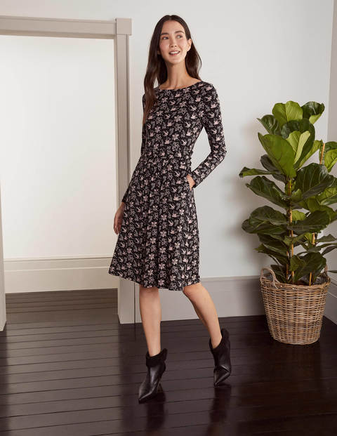Abigail Jerseykleid - Schwarz, Magischer Vogel Abigail Jerseykleid - Schwarz, Magischer Vogel