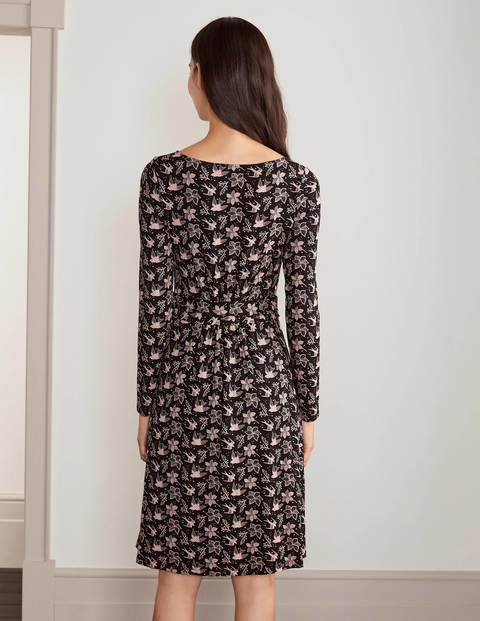 Abigail Jerseykleid - Schwarz, Magischer Vogel Abigail Jerseykleid - Schwarz, Magischer Vogel