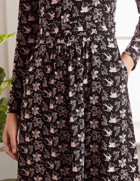 Abigail Jerseykleid - Schwarz, Magischer Vogel Abigail Jerseykleid - Schwarz, Magischer Vogel