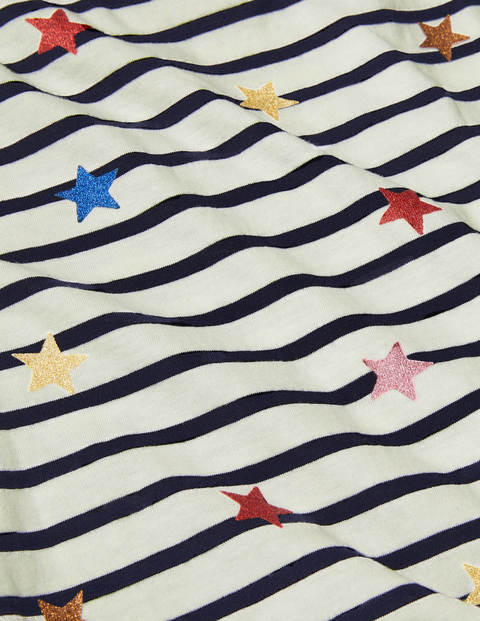 Christmas Breton - Multi Glitter Star on Stripe Christmas Breton - Multi Glitter Star on Stripe