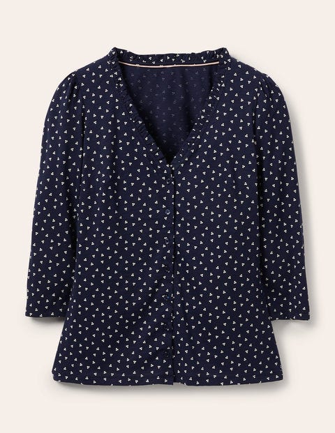 Freya Jerseyshirt - Navy, Dreifach-Tupfen Freya Jerseyshirt - Navy, Dreifach-Tupfen