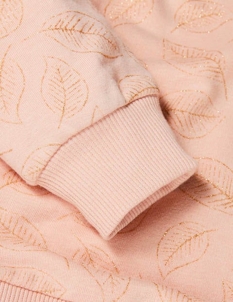 Puff Sleeve Sweatshirt - Milkshake, Glitter Leaves Puff Sleeve Sweatshirt - Milkshake, Glitter Leaves