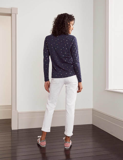 Lorna Baseball Jersey Tee - Navy, Metallic Multi Dot Lorna Baseball Jersey Tee - Navy, Metallic Multi Dot