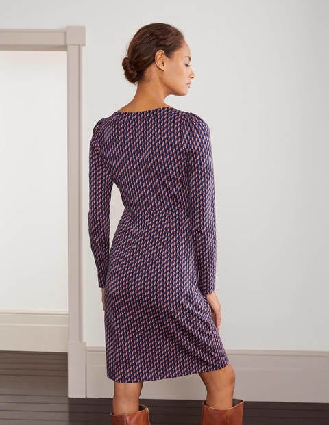 Kathleen Jersey Dress - Blue Depths, Floral Bud Kathleen Jersey Dress - Blue Depths, Floral Bud