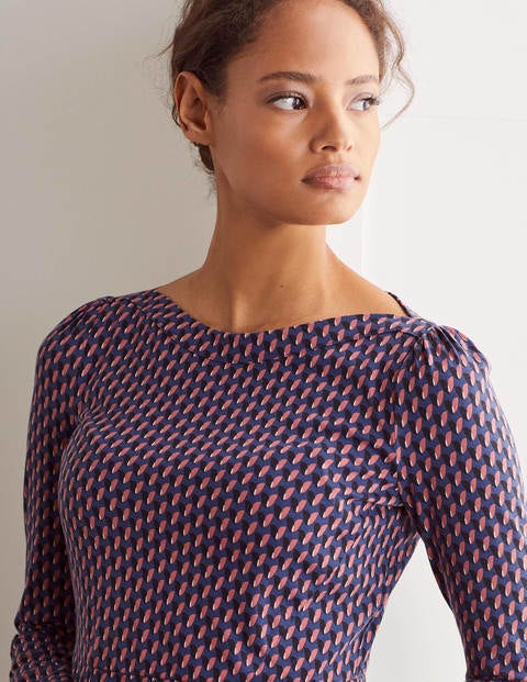Kathleen Jersey Dress - Blue Depths, Floral Bud Kathleen Jersey Dress - Blue Depths, Floral Bud
