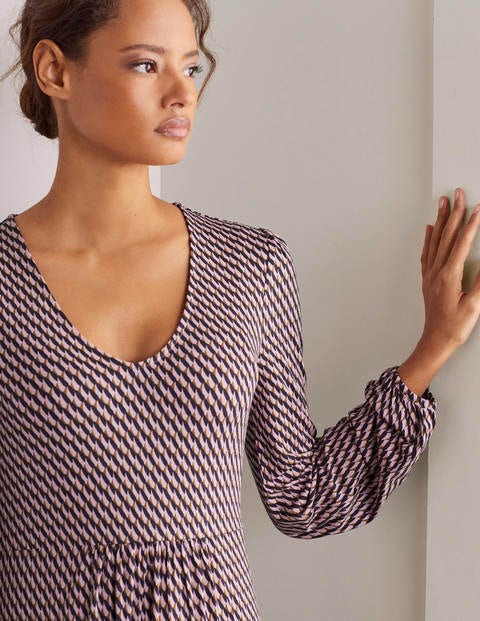 Hattie Jersey Dress - Spring Blossom, Arrow Drop