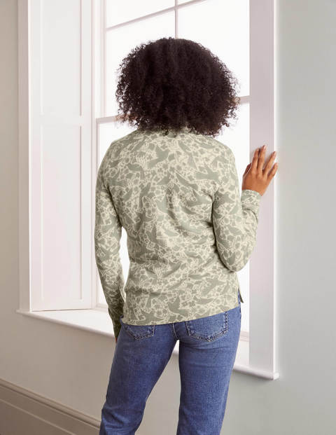 Pull col rond en cachemire - Ivoire, motif Magical Flight Pull col rond en cachemire - Ivoire, motif Magical Flight