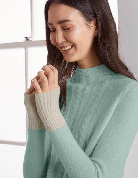 fluffy cable sweater