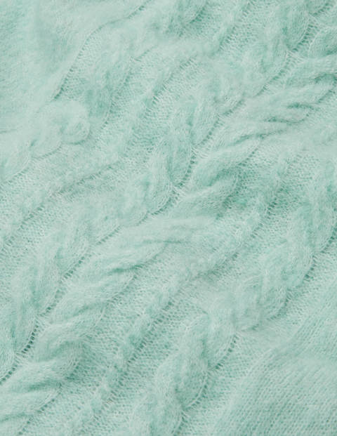 Edinburgh Fluffy Cable Sweater - Cut Glass Blue Edinburgh Fluffy Cable Sweater - Cut Glass Blue