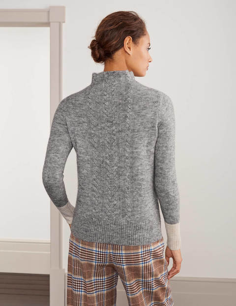 Edinburgh Fluffy Cable Jumper - Grey Melange Edinburgh Fluffy Cable Jumper - Grey Melange