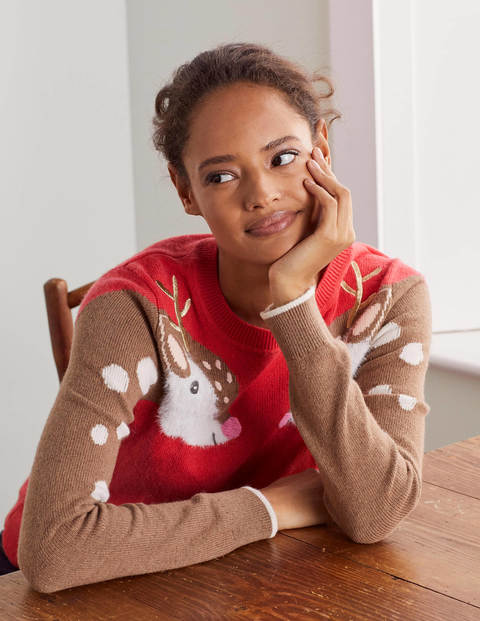 Christmas Jumper - Hot Pepper Red, Reindeer Christmas Jumper - Hot Pepper Red, Reindeer