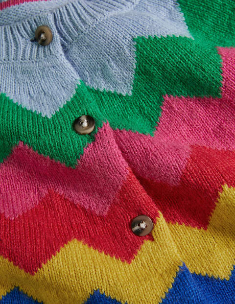 Rothesay Fair Isle Cardigan - Ecru Rainbow Chevron Rothesay Fair Isle Cardigan - Ecru Rainbow Chevron