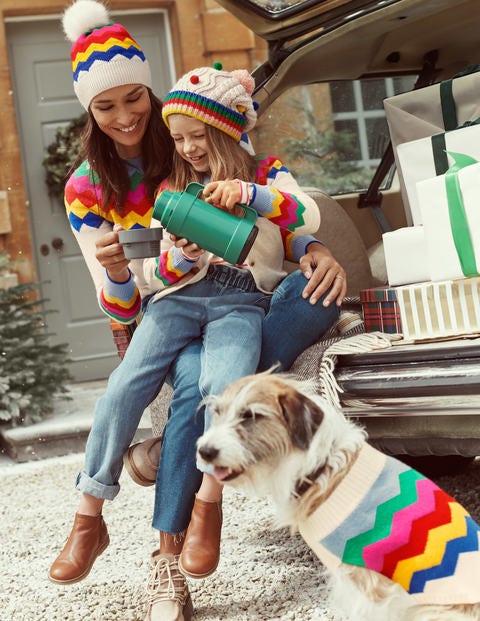 Rothesay Fair Isle Cardigan - Ecru Rainbow Chevron Rothesay Fair Isle Cardigan - Ecru Rainbow Chevron