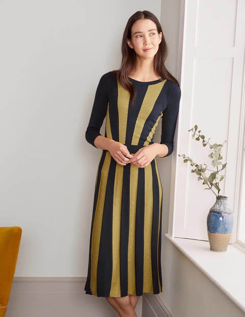 Martha Sparkle Knitted Dress - Navy and Gold Martha Sparkle Knitted Dress - Navy and Gold
