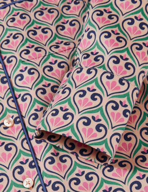 Janie Pajama Shirt - Milkshake, Fanciful Geo Janie Pajama Shirt - Milkshake, Fanciful Geo
