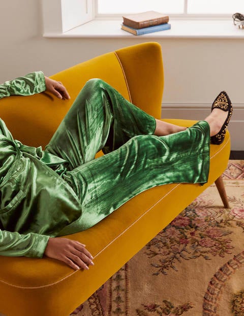 Rosebury Velvet Trousers - Mid Green Velvet Rosebury Velvet Trousers - Mid Green Velvet