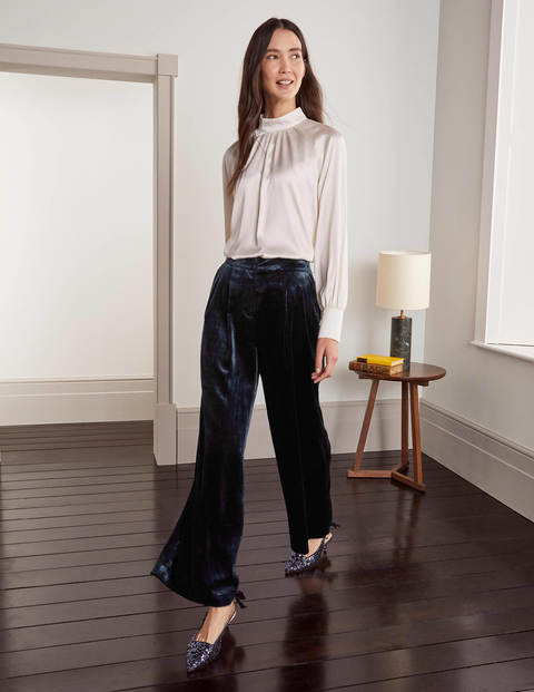 Rosebury Velvet Trousers - Navy Rosebury Velvet Trousers - Navy