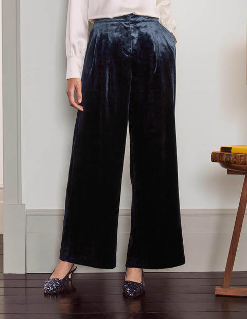 Rosebury Velvet Trousers - Navy Rosebury Velvet Trousers - Navy