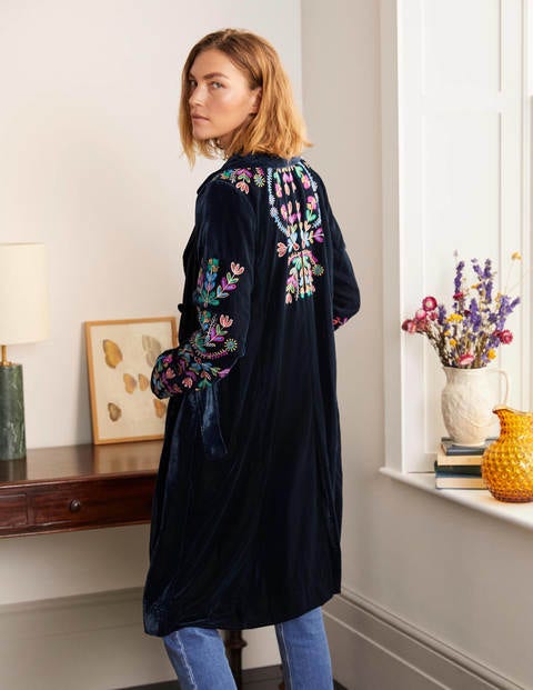 Altheda Bestickter Mantel - Navy Altheda Bestickter Mantel - Navy