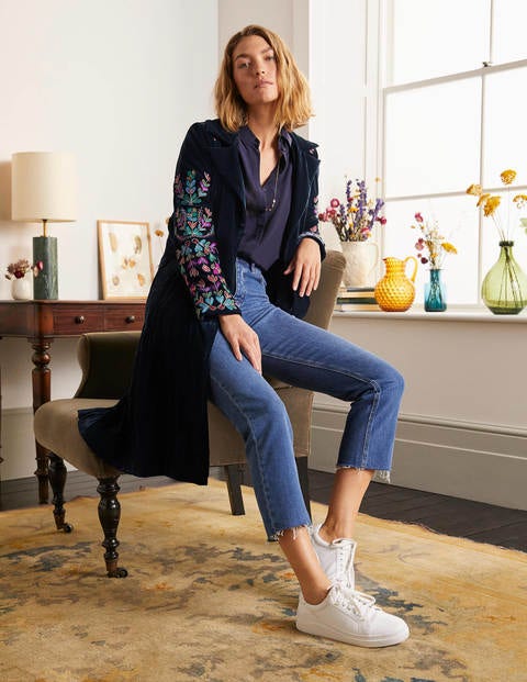Altheda Bestickter Mantel - Navy Altheda Bestickter Mantel - Navy