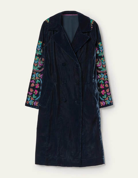 Altheda Bestickter Mantel - Navy Altheda Bestickter Mantel - Navy
