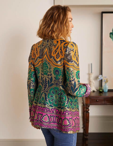 Romaine Jacquard-Blazer - Gold, Dekadenter Garten Romaine Jacquard-Blazer - Gold, Dekadenter Garten