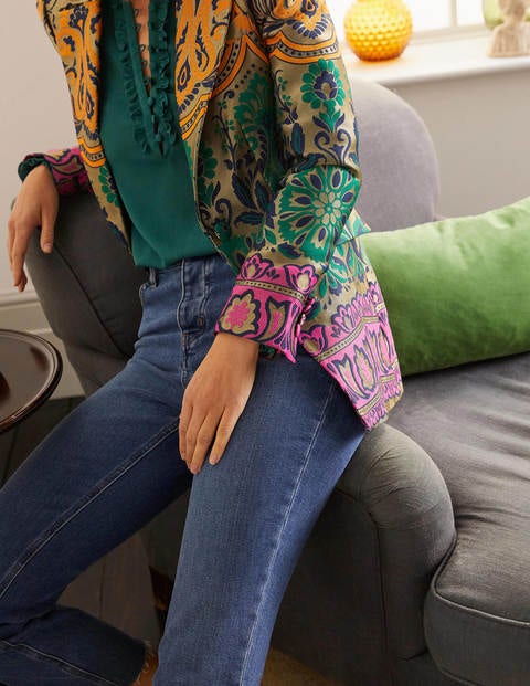 Romaine Jacquard-Blazer - Gold, Dekadenter Garten Romaine Jacquard-Blazer - Gold, Dekadenter Garten