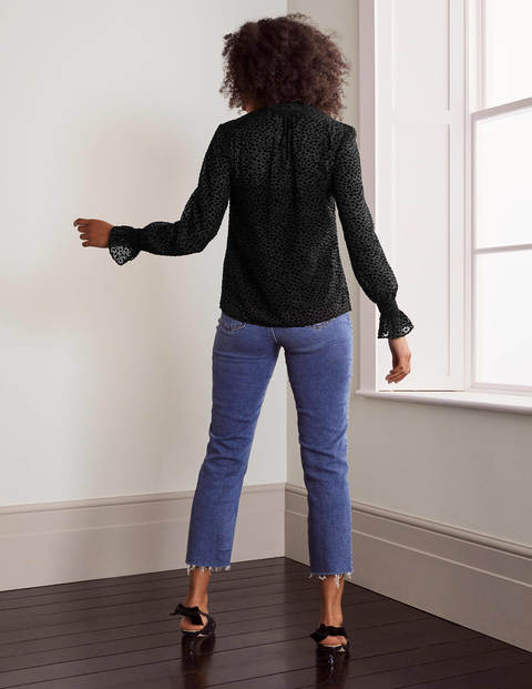 Evangeline Blouse - Black, Dalmatian Dot Evangeline Blouse - Black, Dalmatian Dot