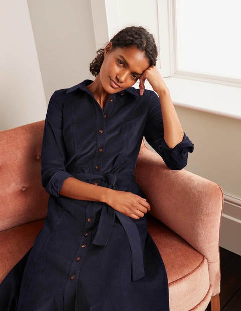 Judith Cord-Hemdblusenkleid - Navy Judith Cord-Hemdblusenkleid - Navy