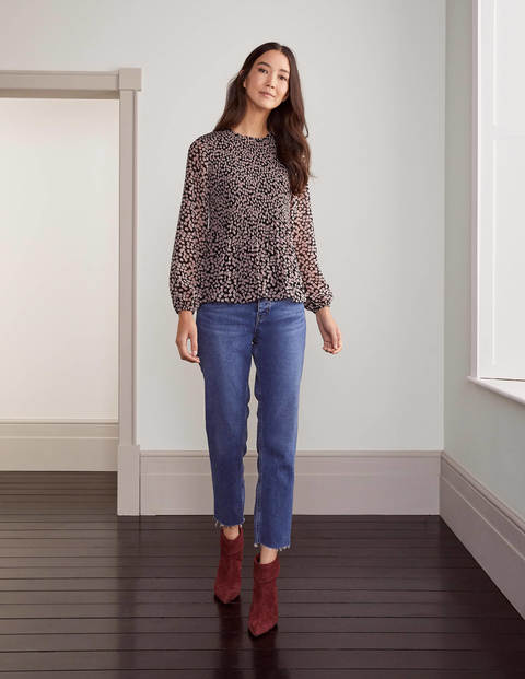 Nell Pleated Top - Black, Blossom Bud Nell Pleated Top - Black, Blossom Bud