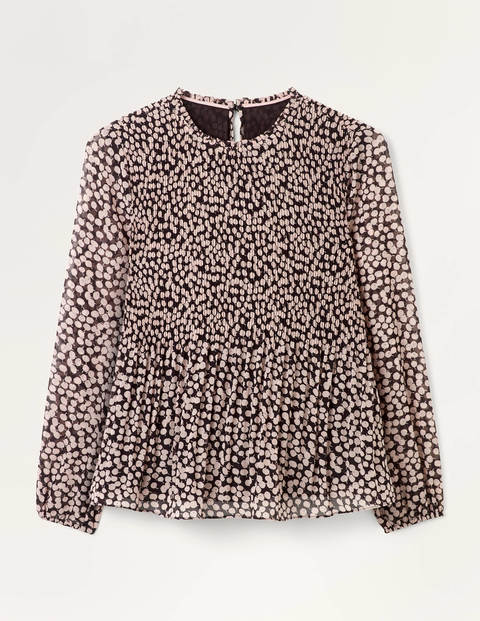 Nell Pleated Top - Black, Blossom Bud Nell Pleated Top - Black, Blossom Bud
