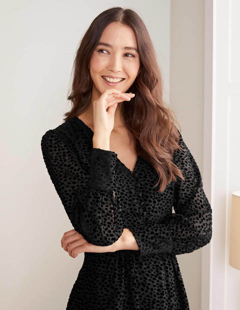 Dolores Dress - Black, Dalmatian Dot Dolores Dress - Black, Dalmatian Dot