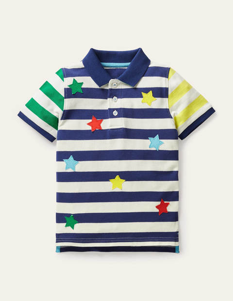Piqué Polo Shirt - Navy/Ivory Hotchpotch Stars