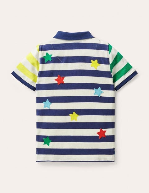 Piqué Polo Shirt - Navy/Ivory Hotchpotch Stars Piqué Polo Shirt - Navy/Ivory Hotchpotch Stars
