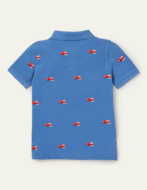 Piqué Polo Shirt - Elizabethan Blue Fire Engines Piqué Polo Shirt - Elizabethan Blue Fire Engines