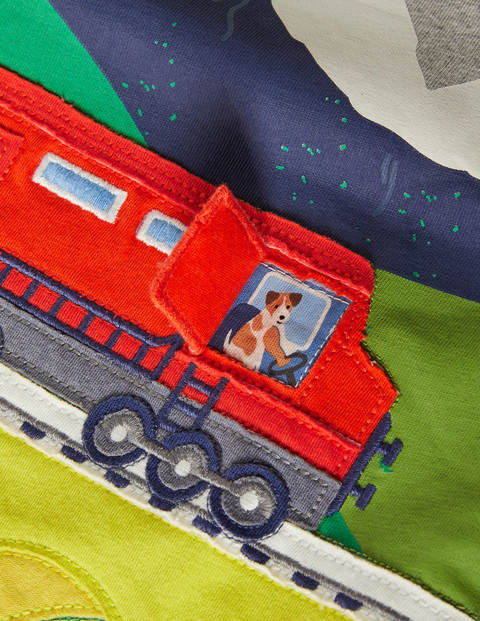 Lift-the-flap Scene T-shirt - Grey Marl Train Lift-the-flap Scene T-shirt - Grey Marl Train