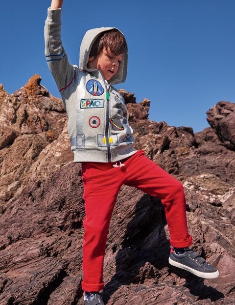 Kapuzenjacke mit kuscheligem Futter und Applikation - Grau Meliert, Astronaut Kapuzenjacke mit kuscheligem Futter und Applikation - Grau Meliert, Astronaut