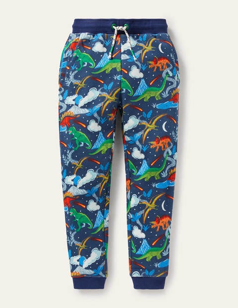 Printed Joggers - Stormy Blue Dinosaurs Printed Joggers - Stormy Blue Dinosaurs