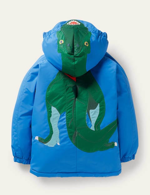 Cosy Sherpa-lined Anorak - Moroccan Blue Dinosaur