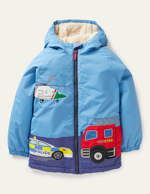 Cosy Sherpa-lined Anorak - Surfboard Blue Vehicles