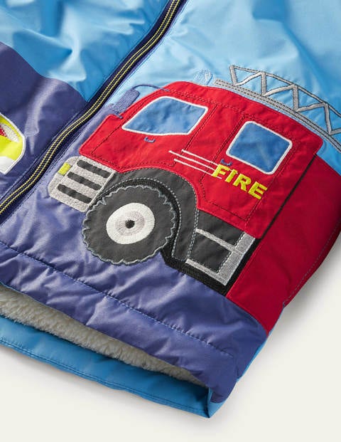 Bequemer Anorak mit Sherpa-Futter - Surfbrettblau, Fahrzeuge Bequemer Anorak mit Sherpa-Futter - Surfbrettblau, Fahrzeuge