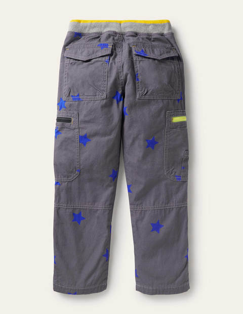 Cosy Lined Cargo Pants - Soot Grey/Brilliant Blue Star Cosy Lined Cargo Pants - Soot Grey/Brilliant Blue Star