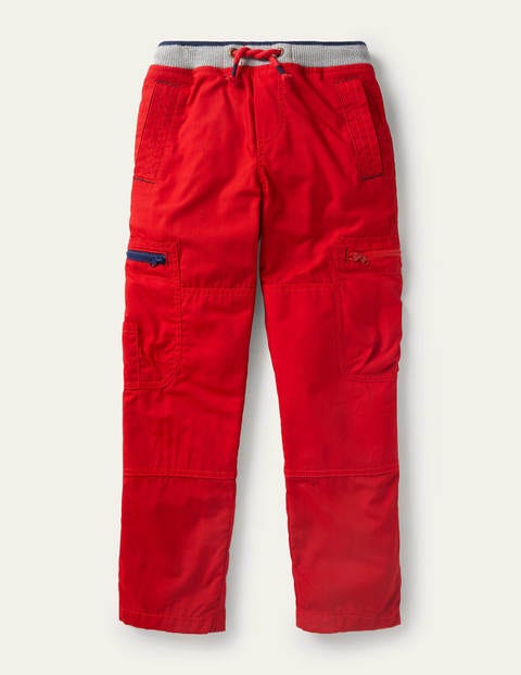 Cosy Lined Cargo Trousers - Rockabilly Red