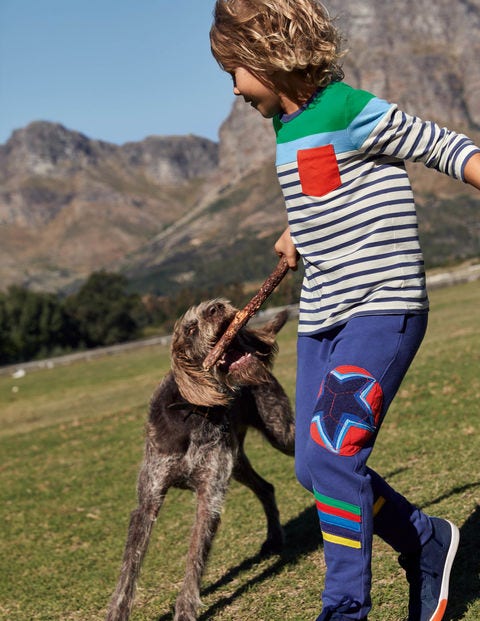Appliqué Joggers - Starboard Blue Football Appliqué Joggers - Starboard Blue Football