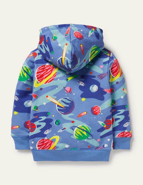 Kapuzenjacke mit kuscheligem Futter - Hellblau, Weltall Kapuzenjacke mit kuscheligem Futter - Hellblau, Weltall