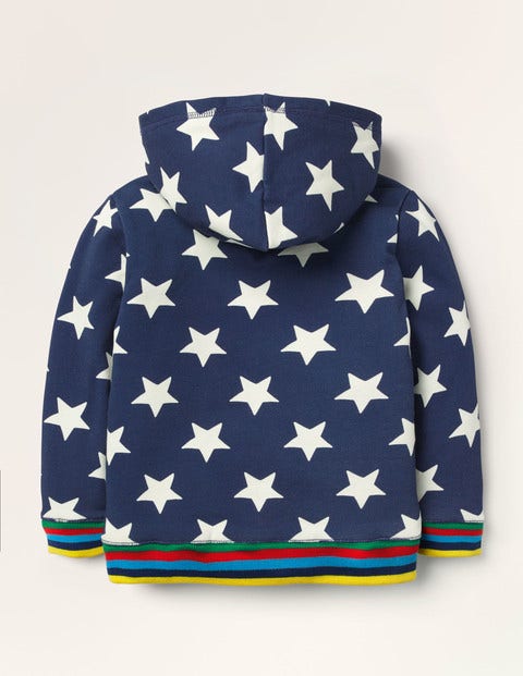 Shaggy-lined Zip-up Hoodie - College Navy Star Shaggy-lined Zip-up Hoodie - College Navy Star